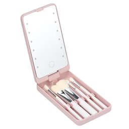 Make-up børste sæt 5 børster genopladeligt LED lys spejl