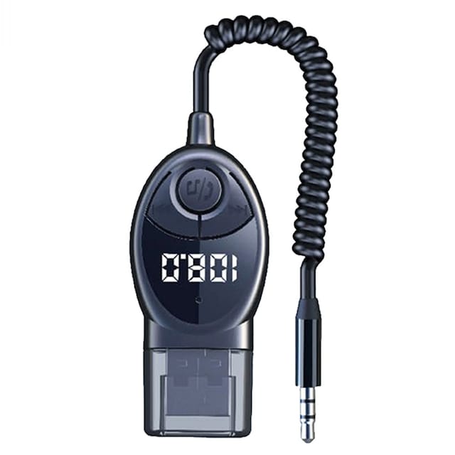 W8 Bilens Audio Adapter Bluetooth-modtager FM-transmitter med teleskopisk kabel
