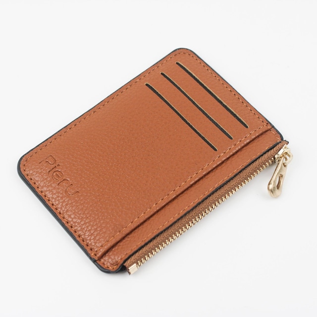 Minimalistisk slank pung med lynlås kreditkortholder pung Brun