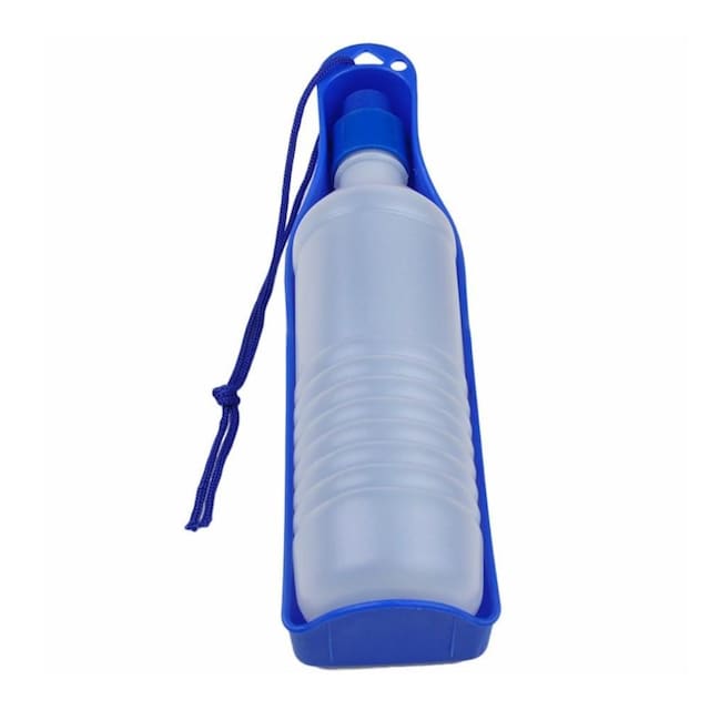 750 ml kæledyrshund vandflaskeføder bærbar rejsedrikkeflaske - blå