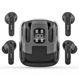 Bluetooth trådløse hovedtelefoner 4 stk! støjreducerende headset - Sort