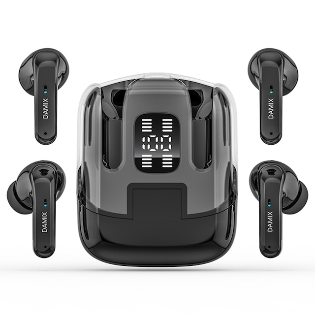 Bluetooth trådløse hovedtelefoner 4 stk! støjreducerende headset - Sort
