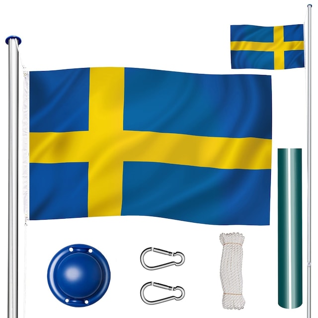 Aluminium flagstang - justerbar højde - Sverige