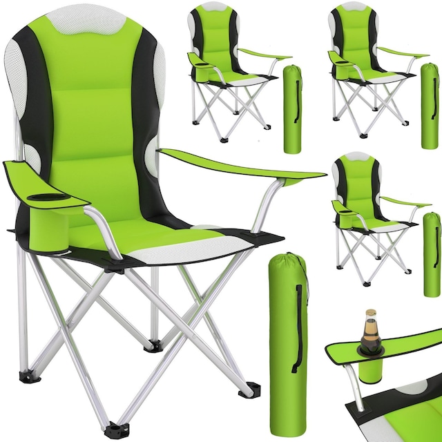 4 Campingstole polstret - grøn