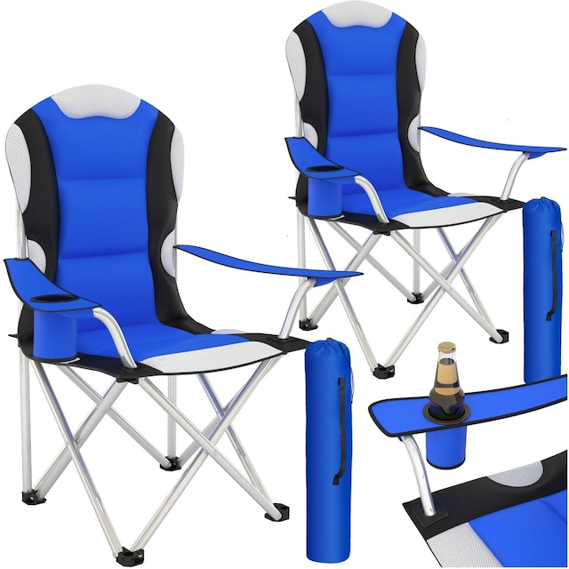 2 Campingstole polstret - blå