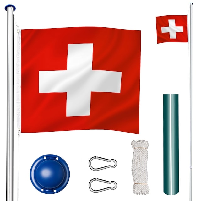 Aluminium flagstang - justerbar højde - Schweiz