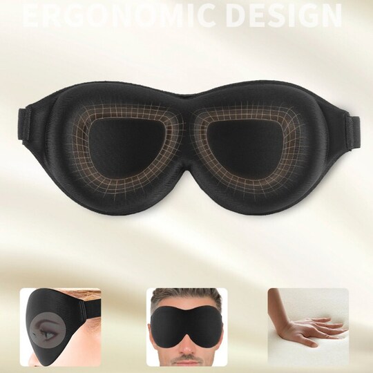 3D sovemaske Sort