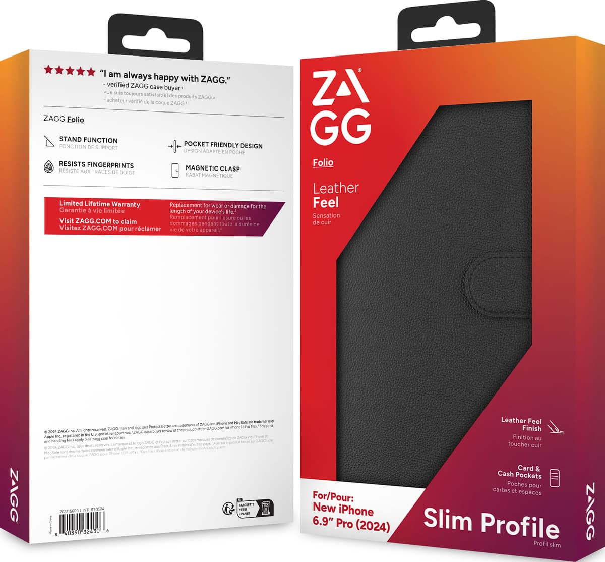 ZAGG folio etui til iPhone 16 Pro Max (sort)