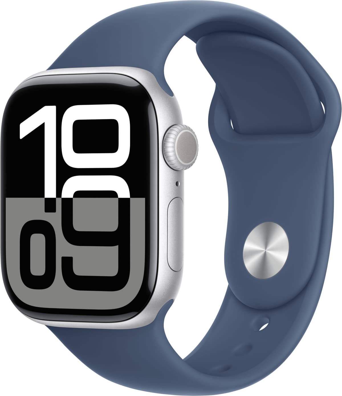 Apple Watch S10 42mm GPS (Silver Aluminium/Denim sportsrem) S/M