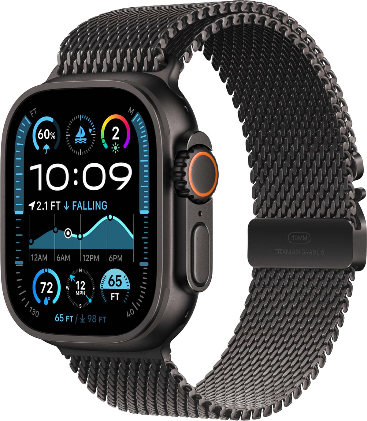 Apple Watch Ultra 2 49mm GPS+CEL (Black Titanium/Black Titanium Milanese Loop) M