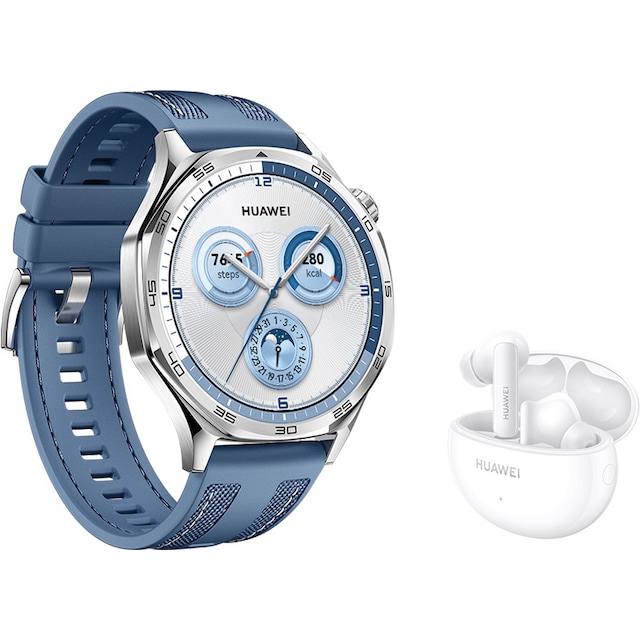 Huawei Watch GT 5 sportsur 46mm (blå) + FreeBuds 5i gaveæske