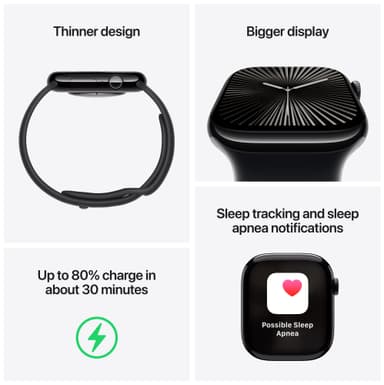 Apple Watch S10 46mm GPS (Silver Alu/Denim sportsrem) M/L