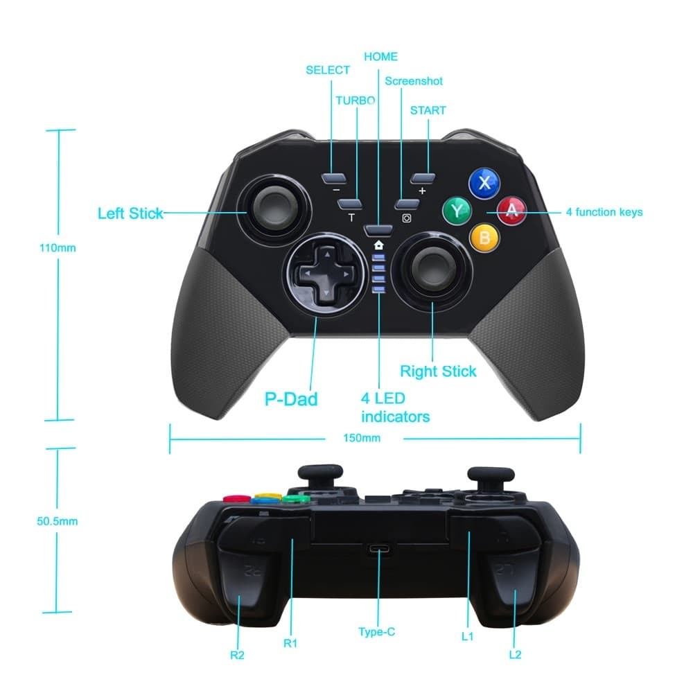 Kompatibel med Nintendo Switch Bluetooth Controller Gamepad Turbo Funktion