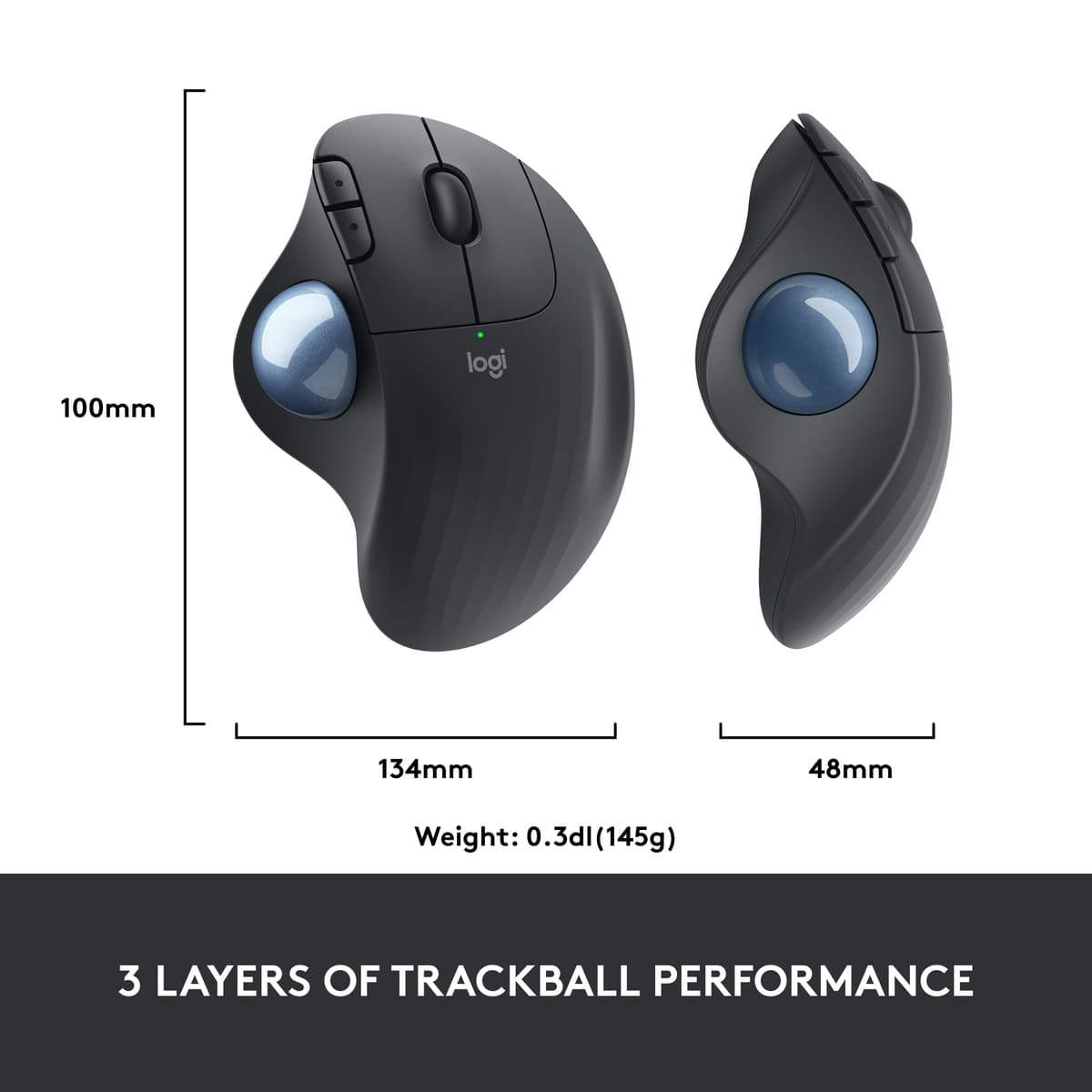 Logitech Ergo M575 mus (graphite)