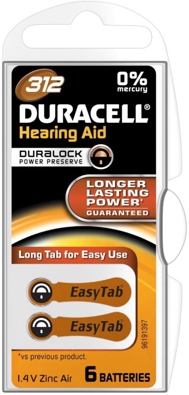 Duracell batteri til høreapparat DA312 (6 stk) - Batterier ...