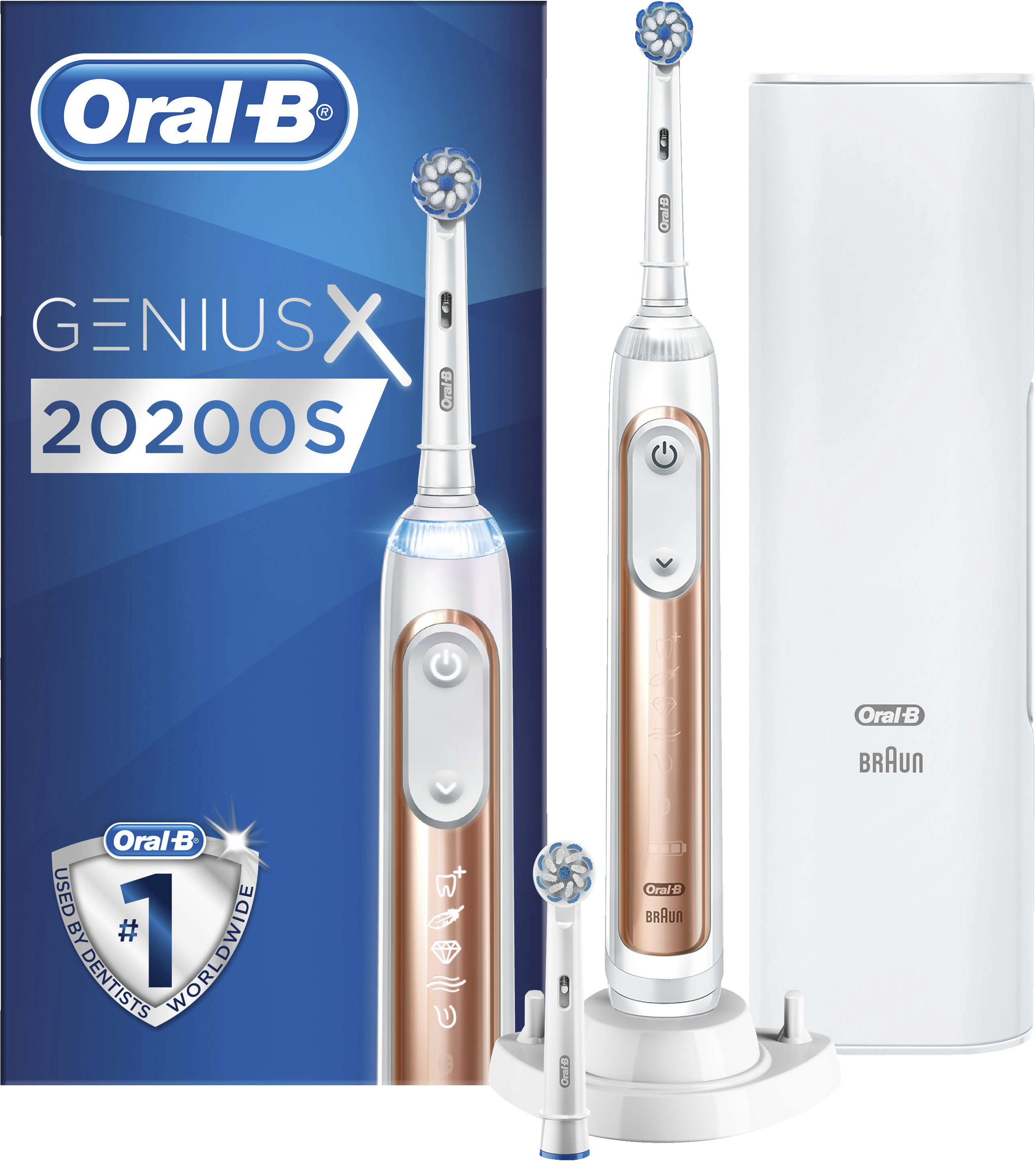 Oral-B Genius X elektrisk tandbørste 20200S (rose gold) - Elektriske  tandbørster - Elgiganten