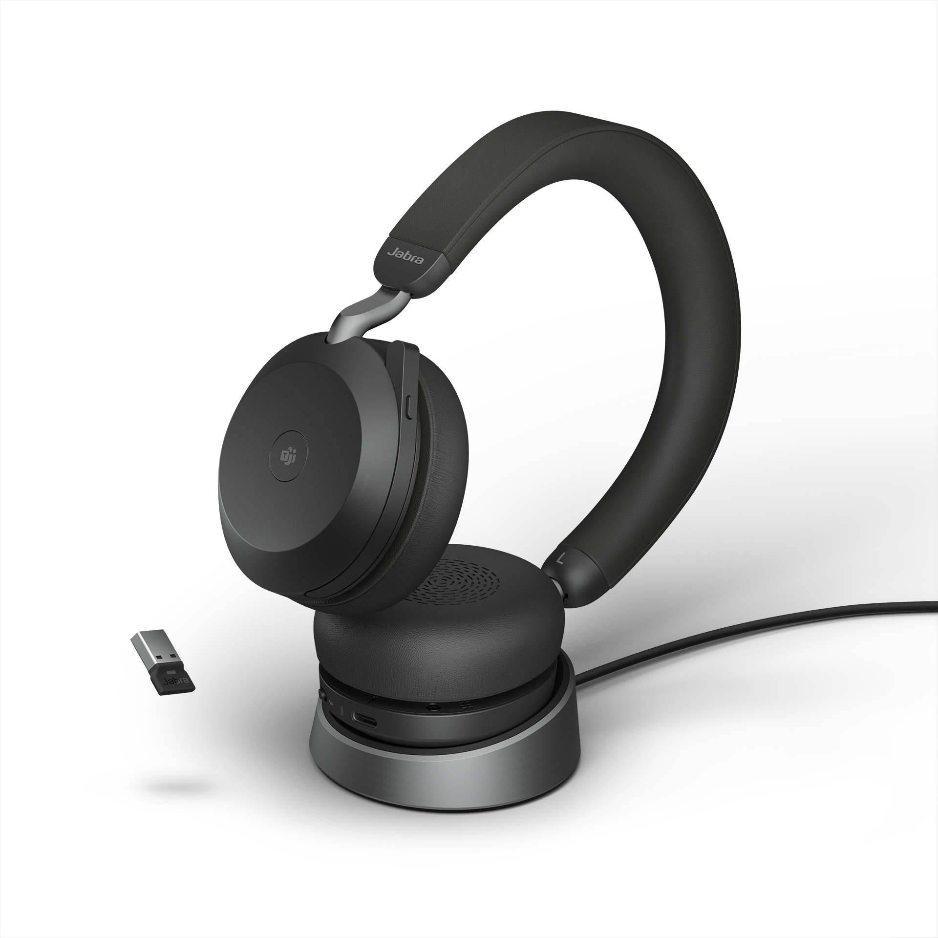 Jabra Evolve2 75 MS Stereo trådløse høretelefoner med stander | Elgiganten