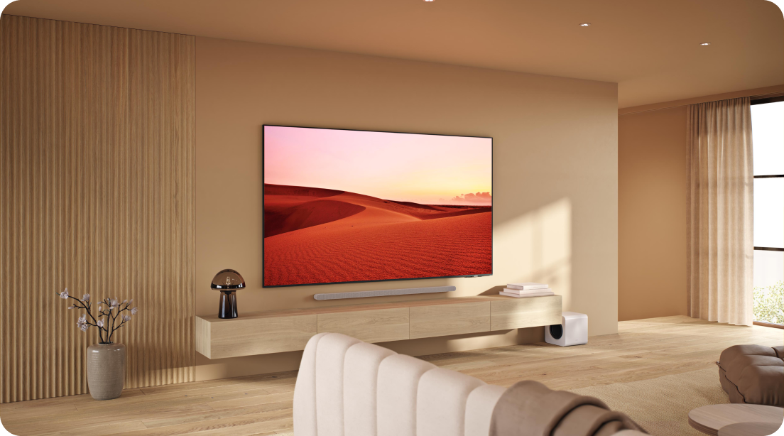 Samsung QN800D Neo Qled TV in a beige livingroom