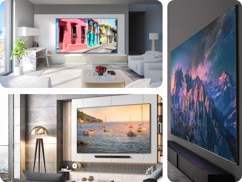 Samsung QLED TV in different settings