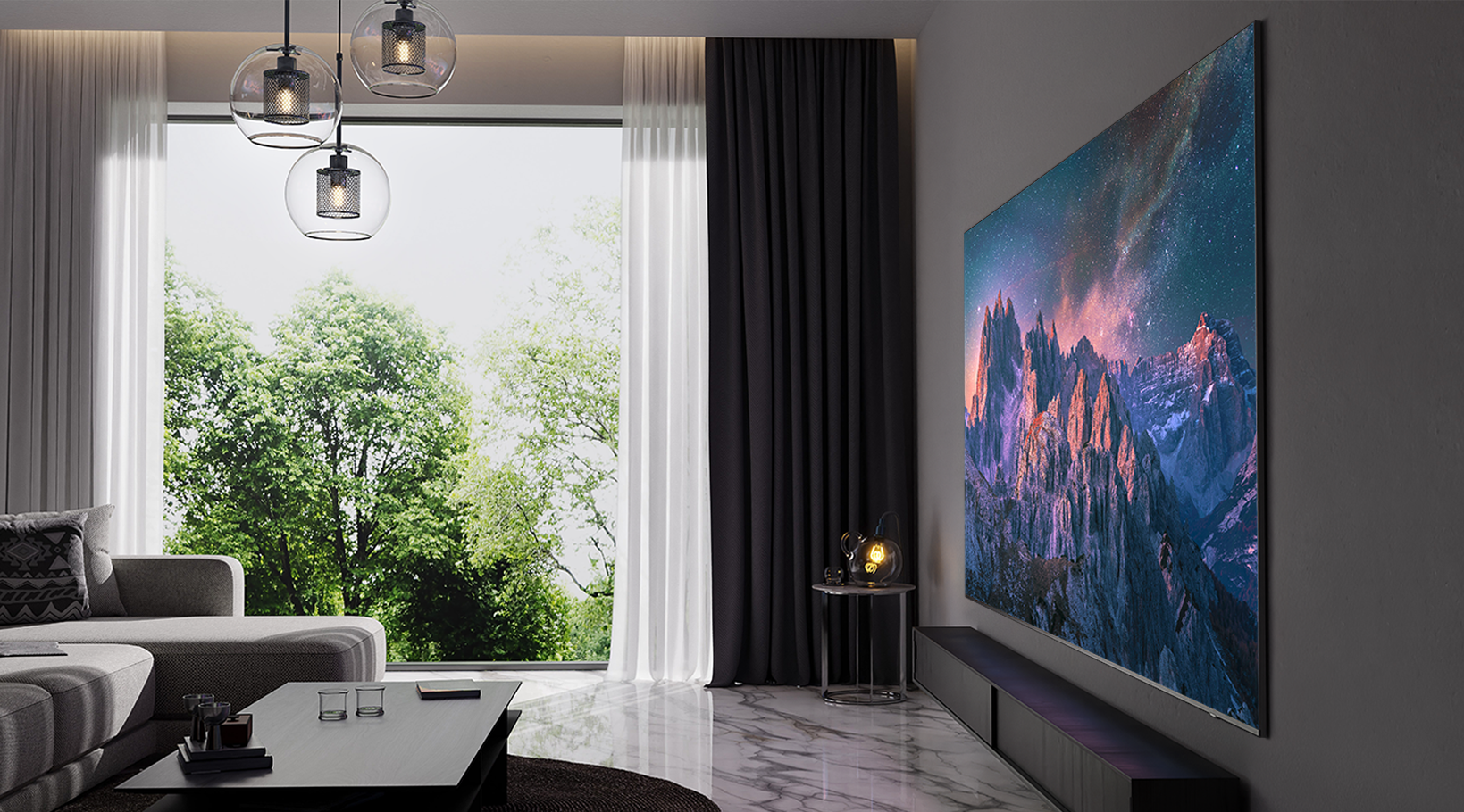 Superslim Samsung QLED TV with a supersize screen