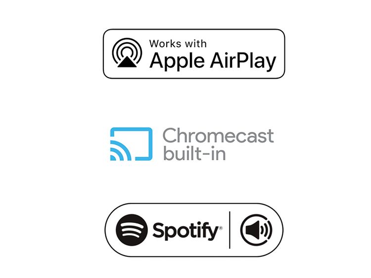 Billede af Apple Airplay- Chromcast- og Spotify-logoer 