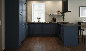 Åbent køkkenløsning: Epoq-køkkenet Heritage Blue Grey