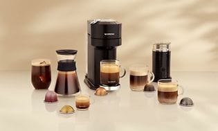 Nespresso coffee machine, coffee drinks and capsules