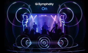 Samsung TV parret med en Samsung Soundbar får Q-Symphony med lyd i koncertkvalitet