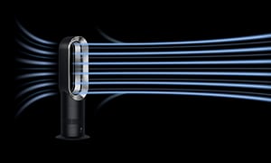 Illustration af Dyson Hot+cool Jet Focus varmeblæser med Air Multiplier™-teknologi