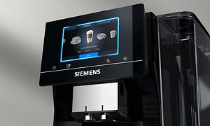 SDA - Siemens - Close-up af Siemens EQ700-kaffemaskine og dens smart-iSelect display