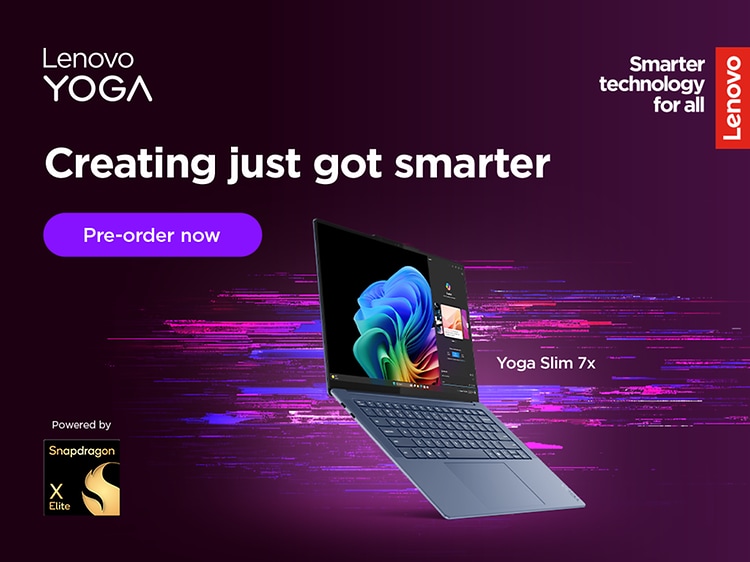 Lenovo Yoga 7x med AI og teksten Creating just got smarter