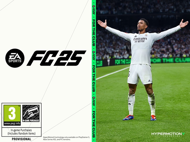 EA Sports FC25 -banner  med en jublende fodboldspiller